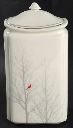 Winter Cardinal Large Canister & Lid