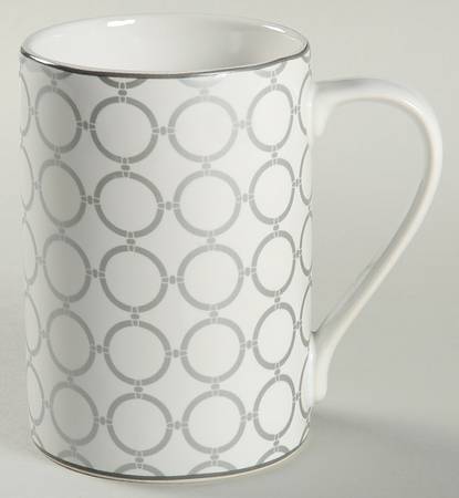Chain Link White and Silver Mug