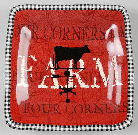 Four Corners Square Salad Plate