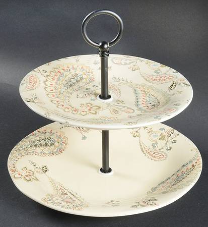Indira 2 Tiered Serving Tray (Dinner & Salad Plate)