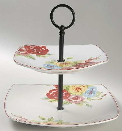 New Country 2 Tiered Serving Tray (DPSM1,SPSM1)