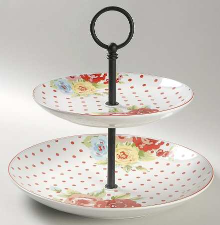 New Country 2 Tiered Serving Tray (Dinner & Salad Plate)