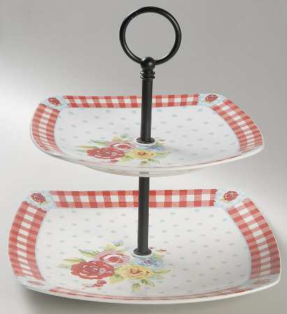 New Country 2 Tiered Serving Tray (DPSM4,SPSM4)