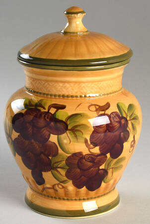 Grape Pattern Small Canister & Lid