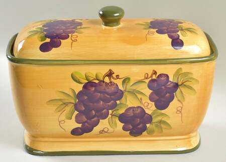 Grape Pattern Bread Box & Lid