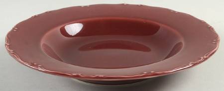 Romantic Burgundy Rim Soup Bowl