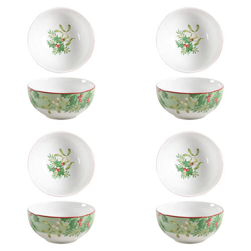 Christmas Foliage Soup/Cereal Bowl - Set of 4
