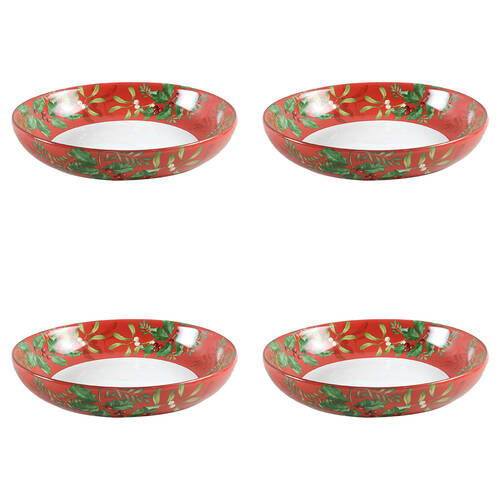 Christmas Foliage Individual Dinner Bowl - Set of 4