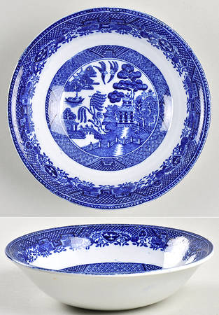 Willow Blue (Smooth, Gold Trim) Coupe Cereal Bowl
