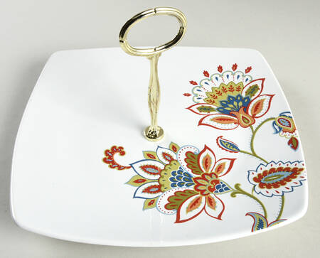 Jacobean Trail Round Serving Plate with Center Handle (Dp) Hc