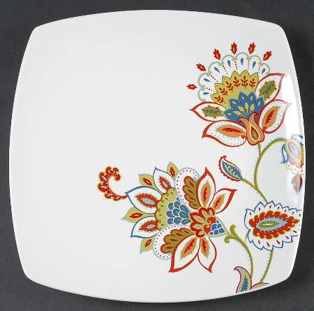 Jacobean Trail Square Dinner Plate by 222 Fifth (PTS)