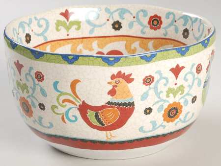 Suzani Rooster Soup/Cereal Bowl