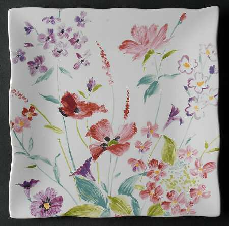 Garden Beauty Square Salad Plate