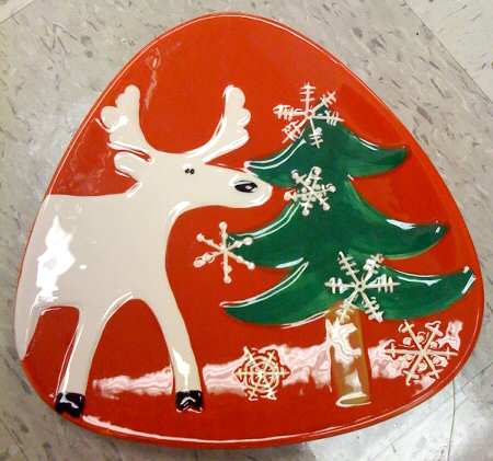 Arctic Holiday Red Salad Plate