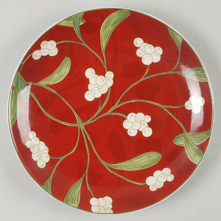 Mistletoe Red Salad Plate