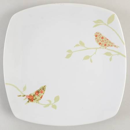 Chintz Birds Square Salad Plate