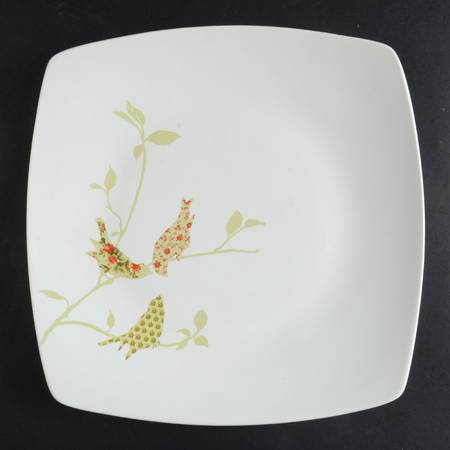 Chintz Birds Square Dinner Plate