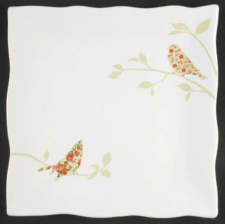 Chintz Birds Square Salad Plate