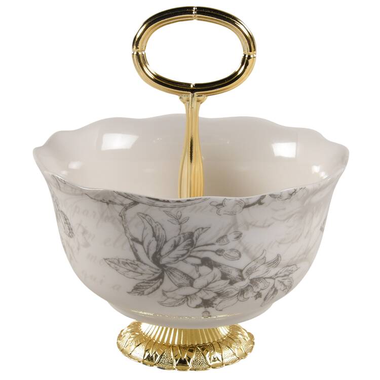 Love Poem 6"-7" Handled Footed Nut Dish HC