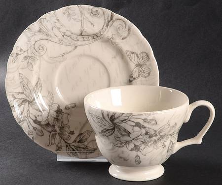 Love Poem Footed Cup & Saucer Set