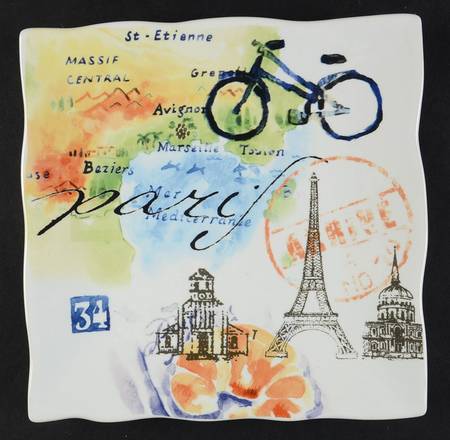 Paris Travels Square Salad Plate