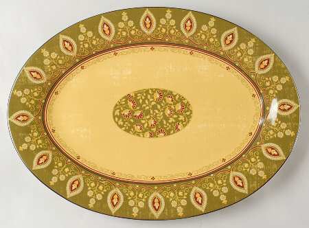 Kashmir Green 16" Oval Serving Platter