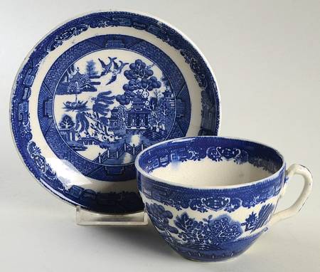Willow Blue (Smooth) Flat Cup & Saucer Set
