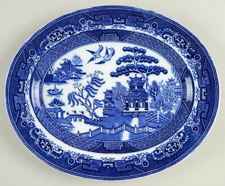 Willow Blue (Smooth) 12" Oval Serving Platter