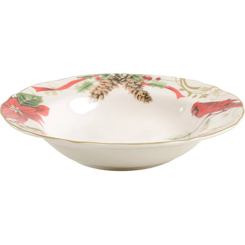 Holiday Wishes Large Rim Soup Bowl - Set of 4