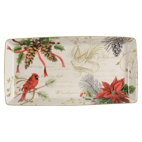 Holiday Wishes 13" Rectangular Serving Platter