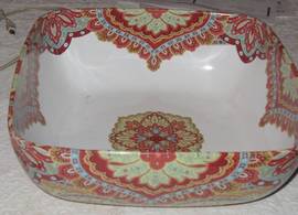 Resplendent Spring 9" Square Vegetable Bowl