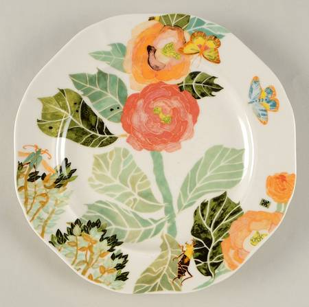 Watercolor Petals Salad Plate