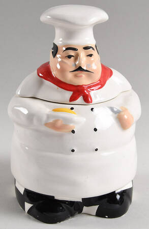 White Chef Medium Canister & Lid