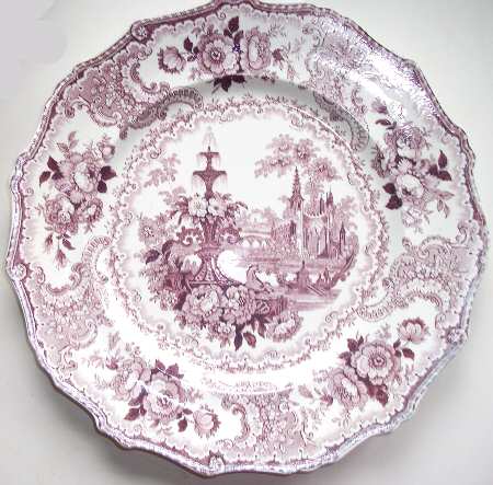 Fountain Scenery Mulberry Dinner Plate