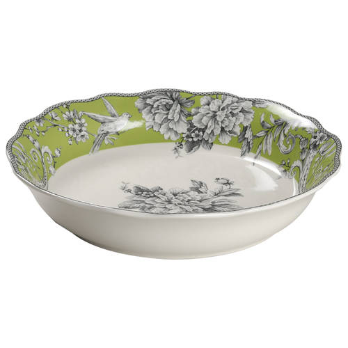 Adelaide Green and White 13" Pasta Serving Bowl