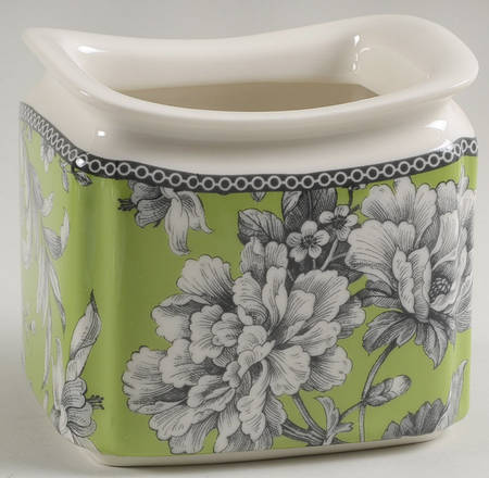 Adelaide Green and White Small Canister No Lid