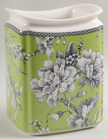 Adelaide Green and White Medium Canister No Lid