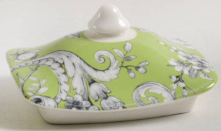 Adelaide Green and White Lid for Medium Canister