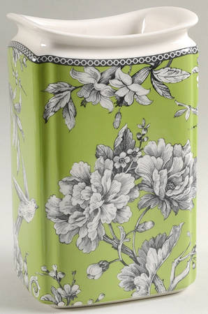 Adelaide Green and White Large Canister No Lid