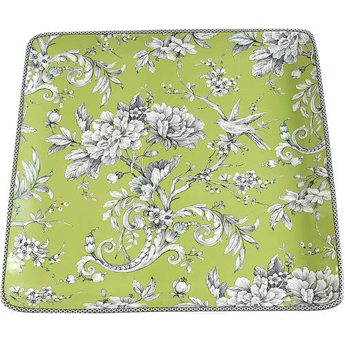 Adelaide Green and White 14" Square Platter
