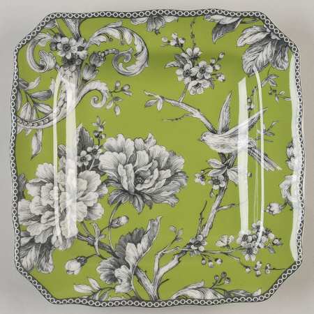 Adelaide Green and White Square Salad Plate