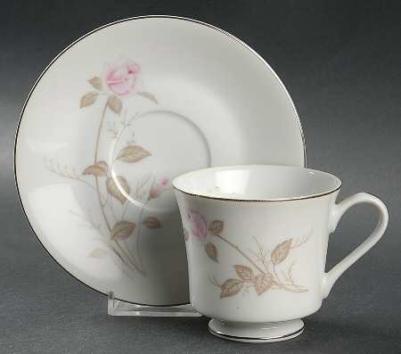 Forever Rose Footed Cup & Saucer Set