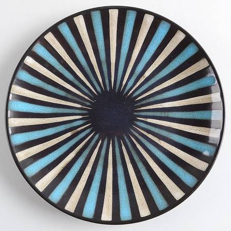 Blue Stripes Salad Plate