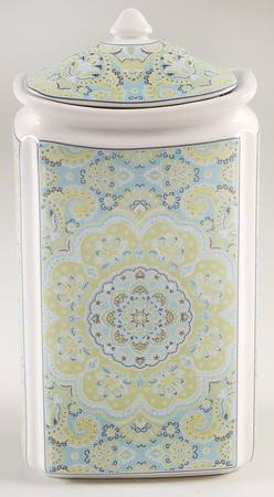Lyria Teal Large Canister & Lid