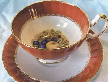 2480 Red (Fruit) Footed Cup & Saucer Set