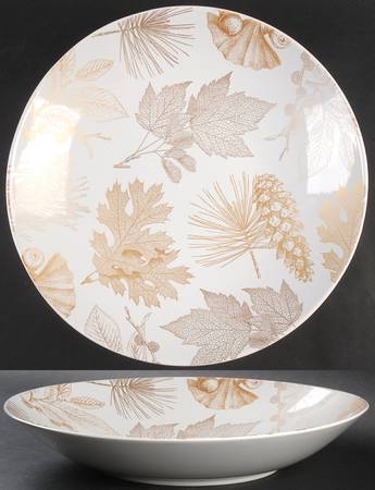 Golden Foliage 13" Pasta Serving Bowl