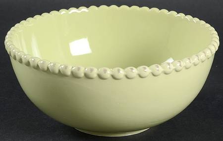 Bianca Bead Verde (Green) Soup/Cereal Bowl by American Atelier