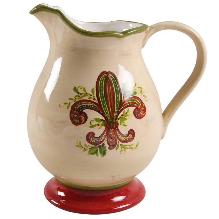 Fleur De Lis Holiday Large Pitcher by Artimino
