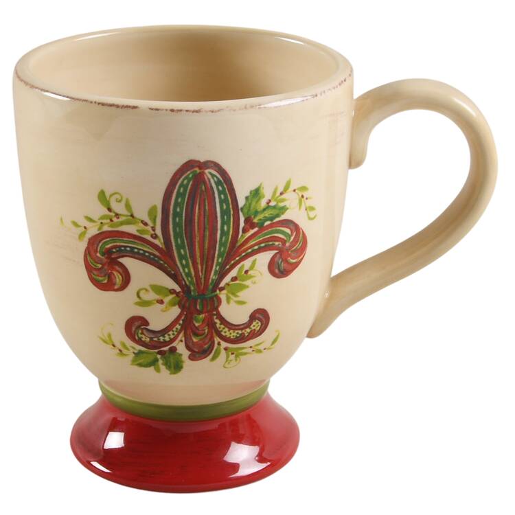 Fleur De Lis Holiday Footed Mug by Artimino