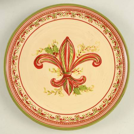 Fleur De Lis Holiday Salad Plate by Artimino